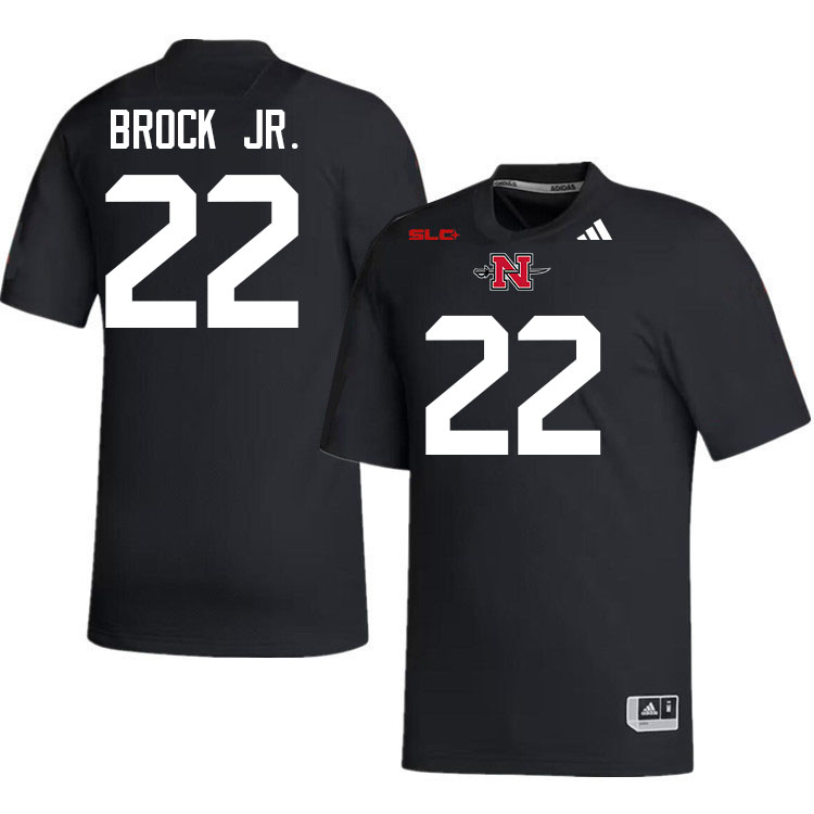 Nicholls Colonels #22 Miequle Brock Jr. College Football Jerseys,Uniforms Stitched-Black